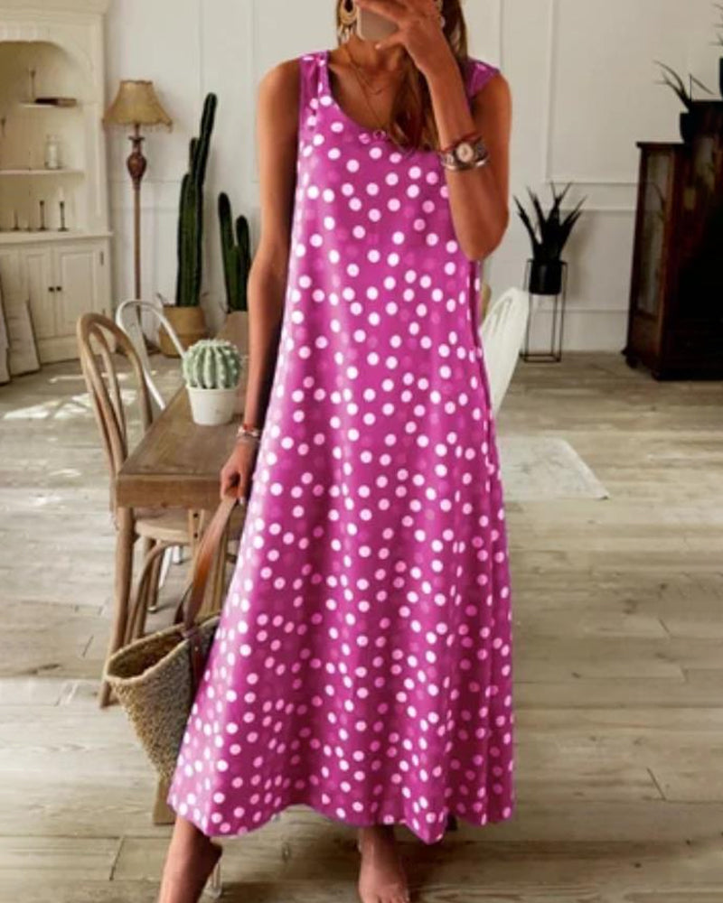 Modefest- Schlupfkleid mit Polka-Dot-Print Rosa