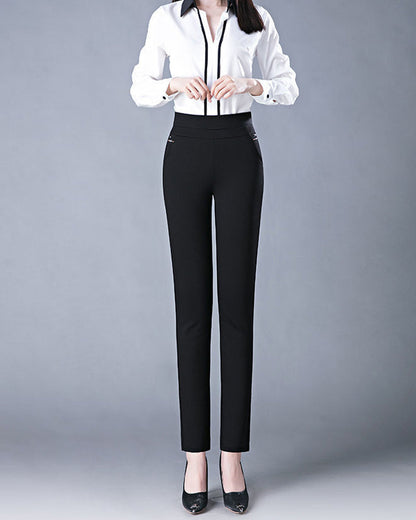 Modefest- Lässige Hose mit hoher Taille und Tasche