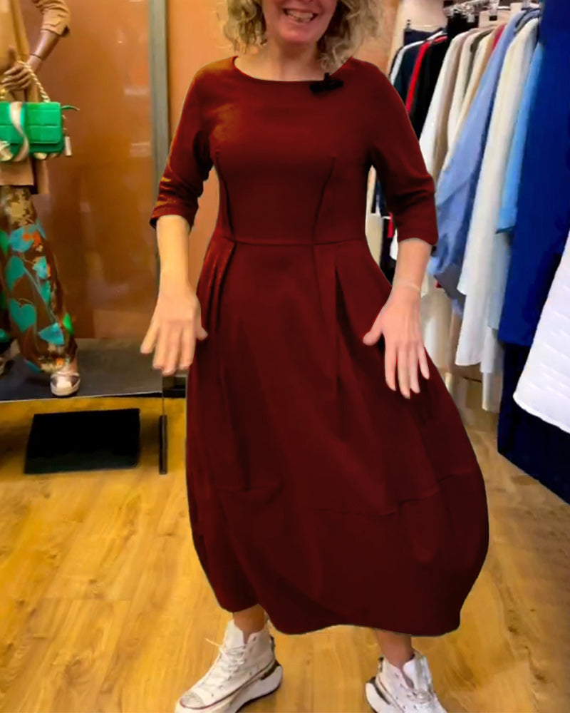 Modefest- Kleid mit Rundhalsausschnitt und 2/3-Ärmeln