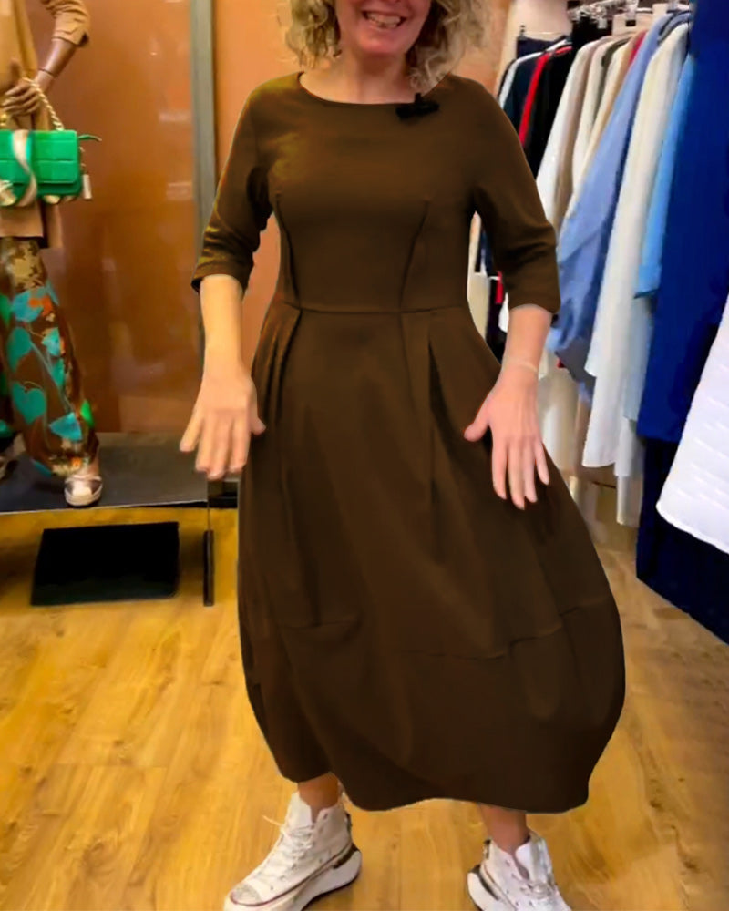 Modefest- Kleid mit Rundhalsausschnitt und 2/3-Ärmeln