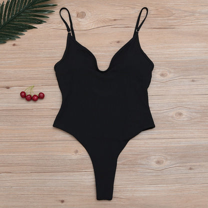 Modefest- Sexy Solid One Piece Badeanzug Damen Bademode Bodysuit Badeanzug