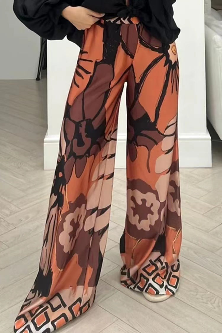 Lässige hose mit retro-print