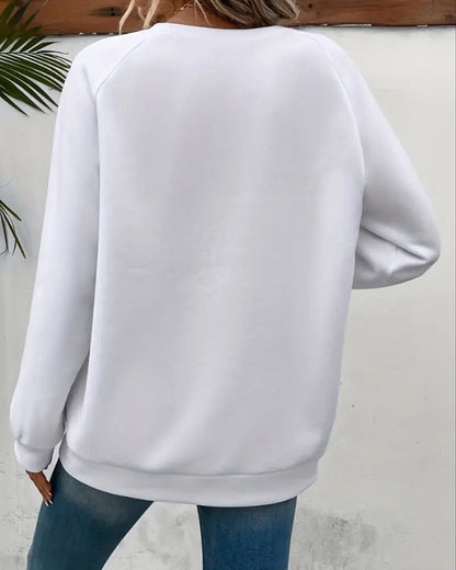 Casual sweatshirt with round neck and letter print