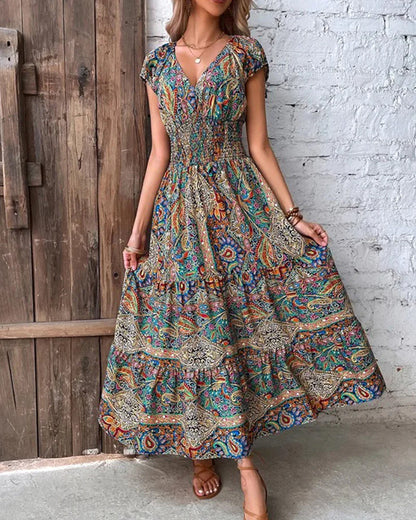 Modefest- Elegantes Kleid mit Vintage-Print