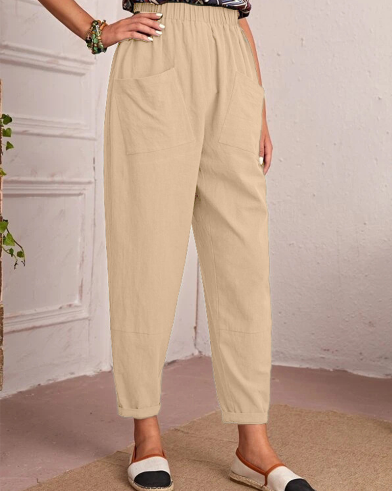 Modefest- Verkürzte Hose mit elastischer Taille