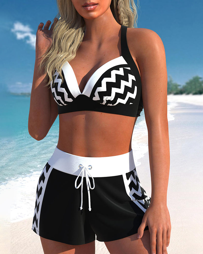 Modefest- Schwarz-weißer Bikini