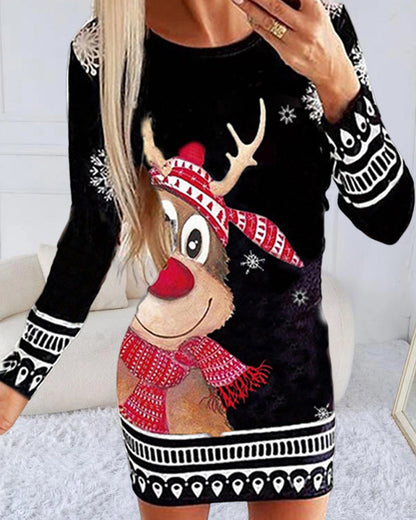 Modefest- Herbst Winter-Weihnachts-Body mit Animal-Print