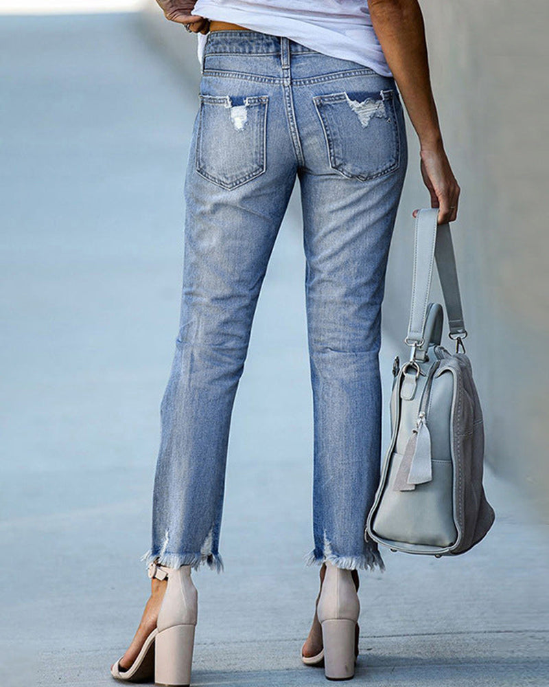 Modefest- Slim-jeans für damen mit hoher taille