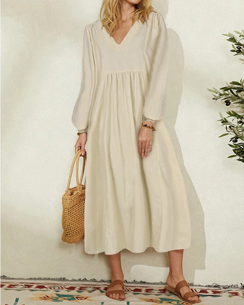 Modefest- Einfarbiges Kleid Weiß