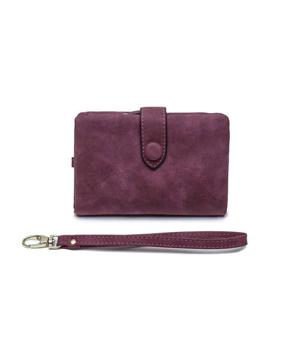 Modefest- Small Leather Trifold Wallets For Women Purple