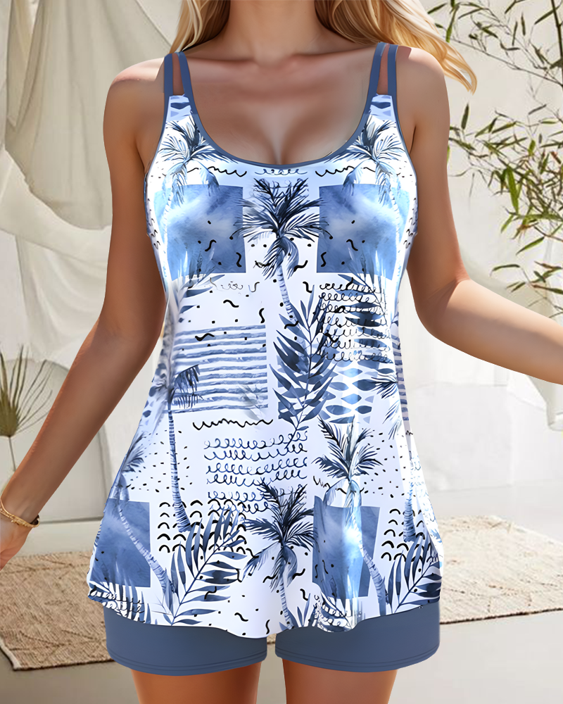 Modefest- Tankini-Badeanzug mit Kokosnuss-Print