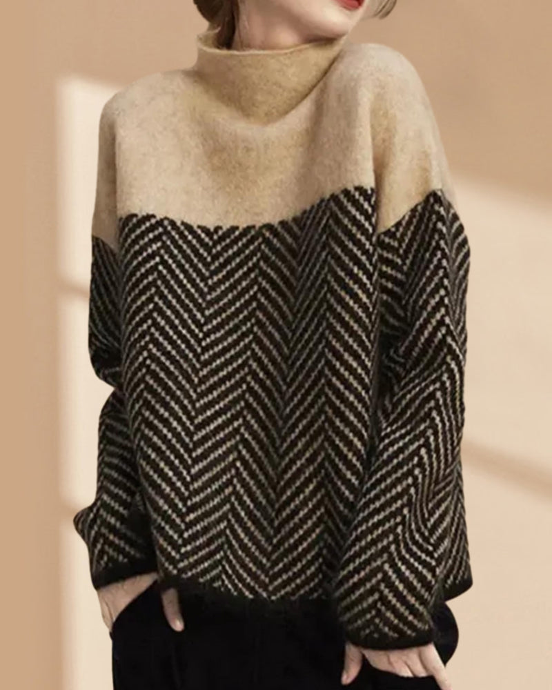 Modefest- Pullover mit langen Ärmeln und Rollkragen