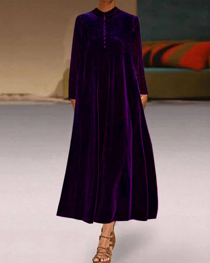 Modefest- Einfarbiges overknee-kleid mit knöpfen Violett