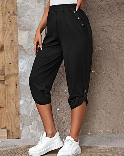Modefest- Einfarbige Hose mit elastischem Bund