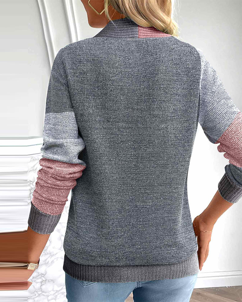 Modefest- Pullover mit Fake 2in1, langen Ärmeln und quadratischem Kragen