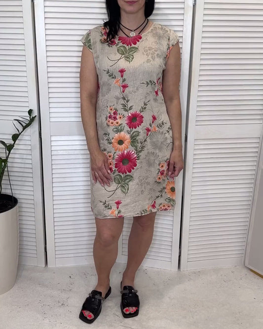 Vintage floral print dress with pocket