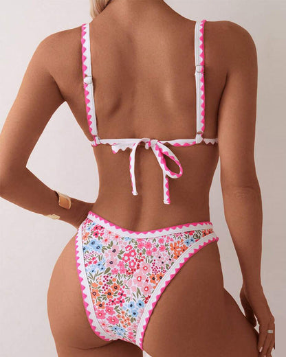 Modefest- Bikini-Set mit Camisole-Oberteil und Blumenmuster