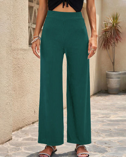 Modefest- Stretch-Hose mit weitem Bein Grün