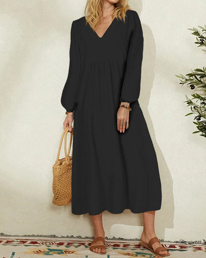 Modefest- Einfarbiges Kleid Schwarz