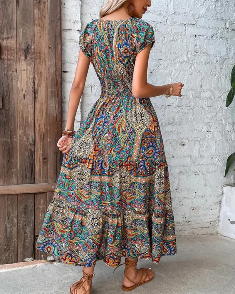 Modefest- Elegantes Kleid mit Vintage-Print