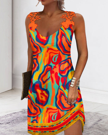 Modefest- Kleid mit Farbdruck