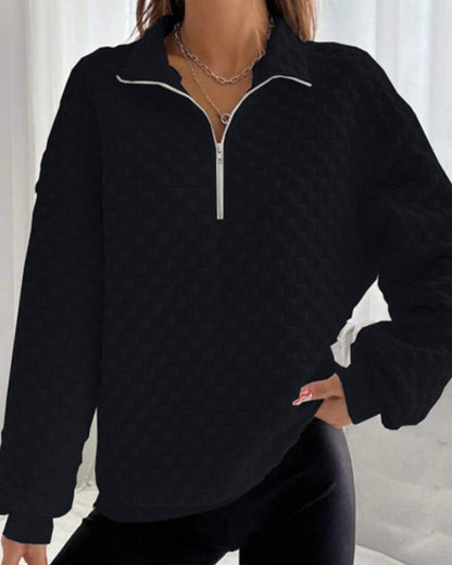 Modefest- Revers-sweatshirt mit reißverschluss Schwarz