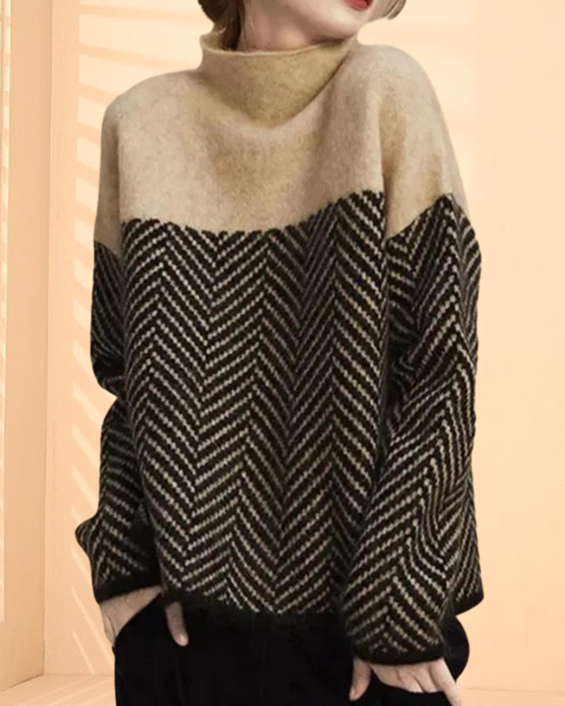 Modefest- Pullover mit langen Ärmeln und Rollkragen