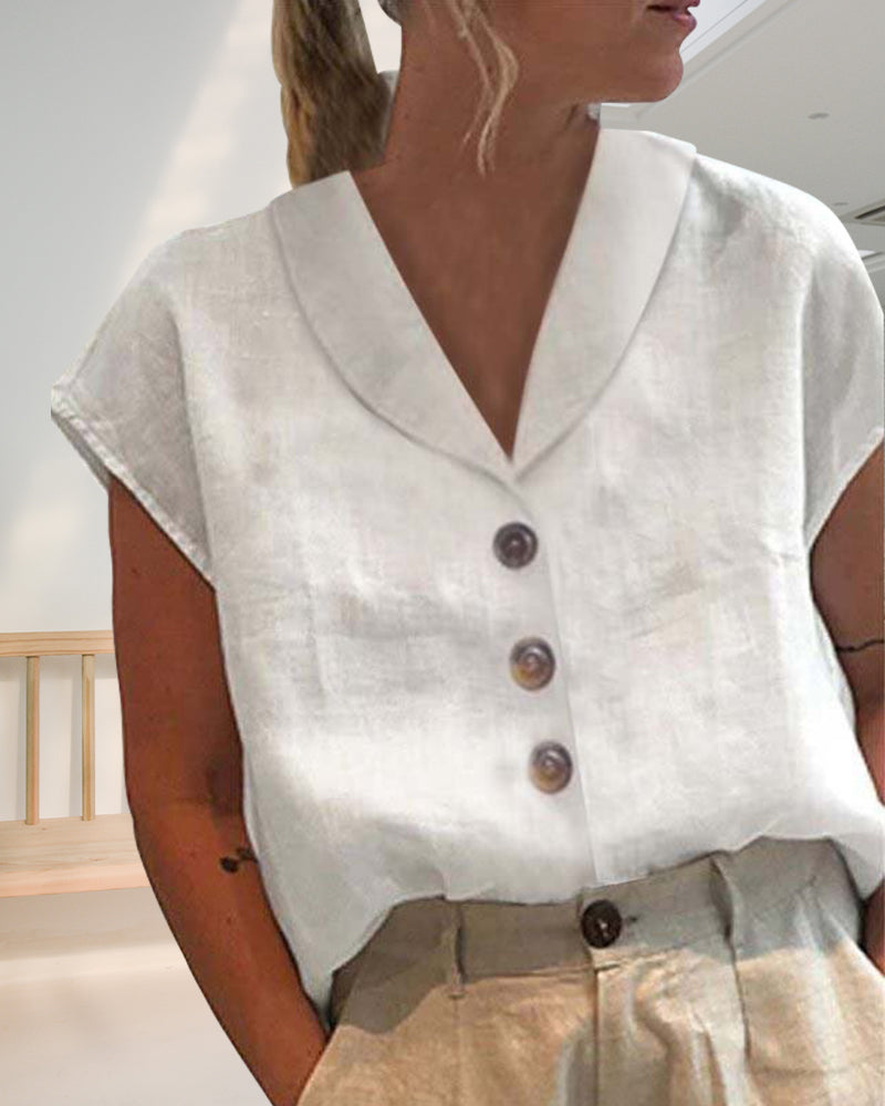 Short sleeve top with buttons