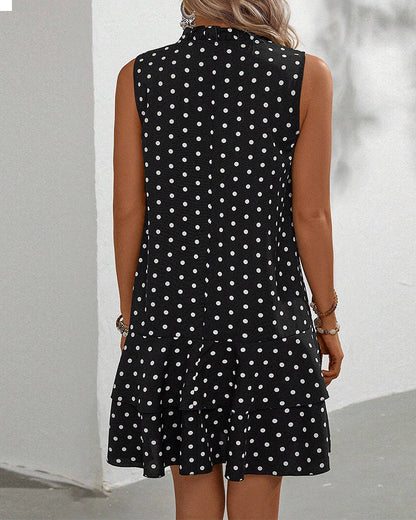 Modefest- Kleid ohne Ärmel und Polka Dot