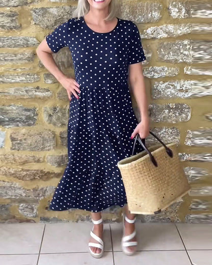 Modefest- Lässiges, temperamentvolles polka-dot-kleid