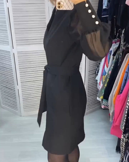 Modefest- Lässiges, durchsichtiges Kleid mit V-Ausschnitt