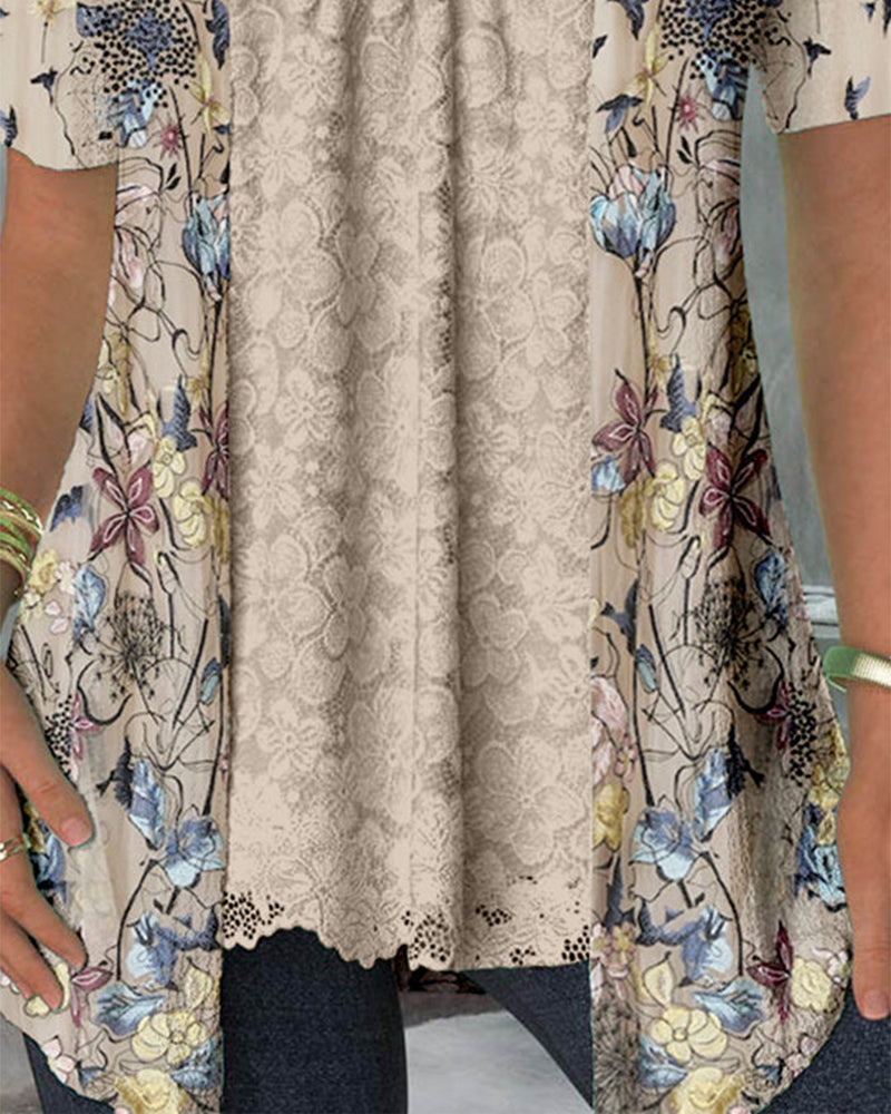 Modefest- Bluse mit hohlem blumenmuster
