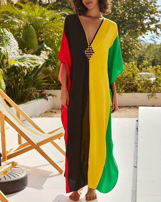 Robe de plage ample avec imprimé