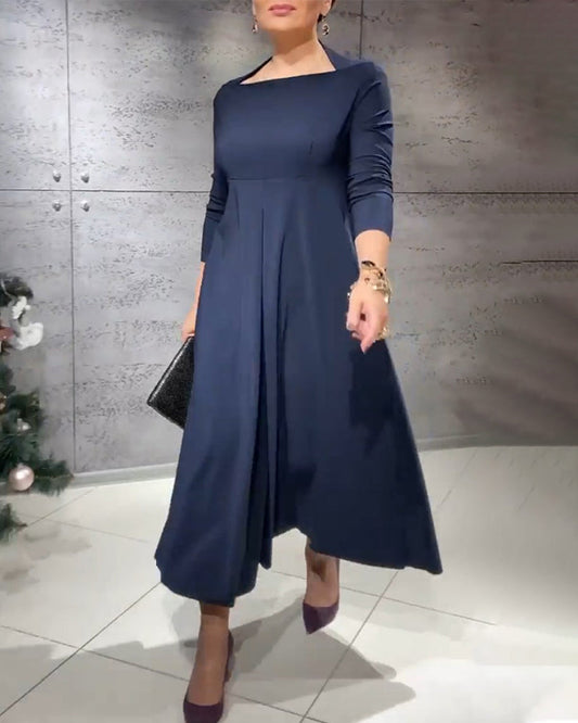 Modefest- Elegant Maxi Casual Kleid Marineblau