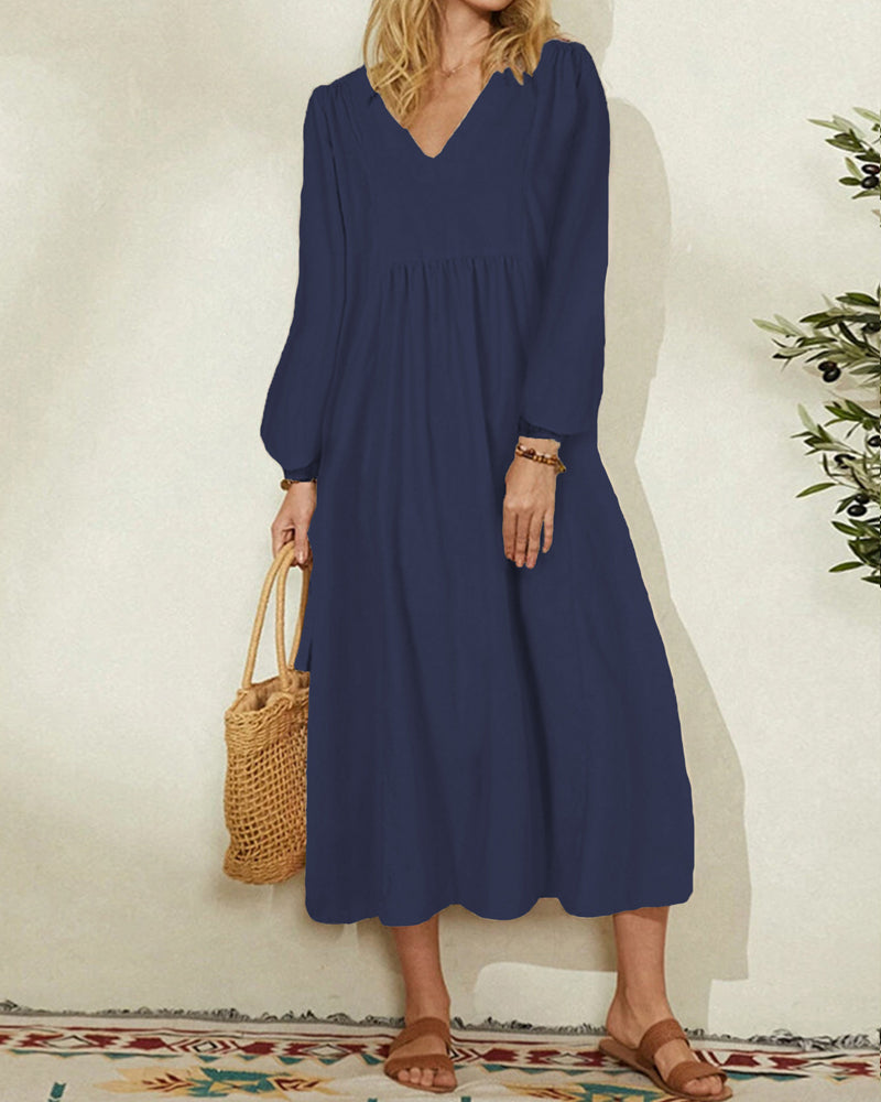 Modefest- Einfarbiges Kleid Marineblau