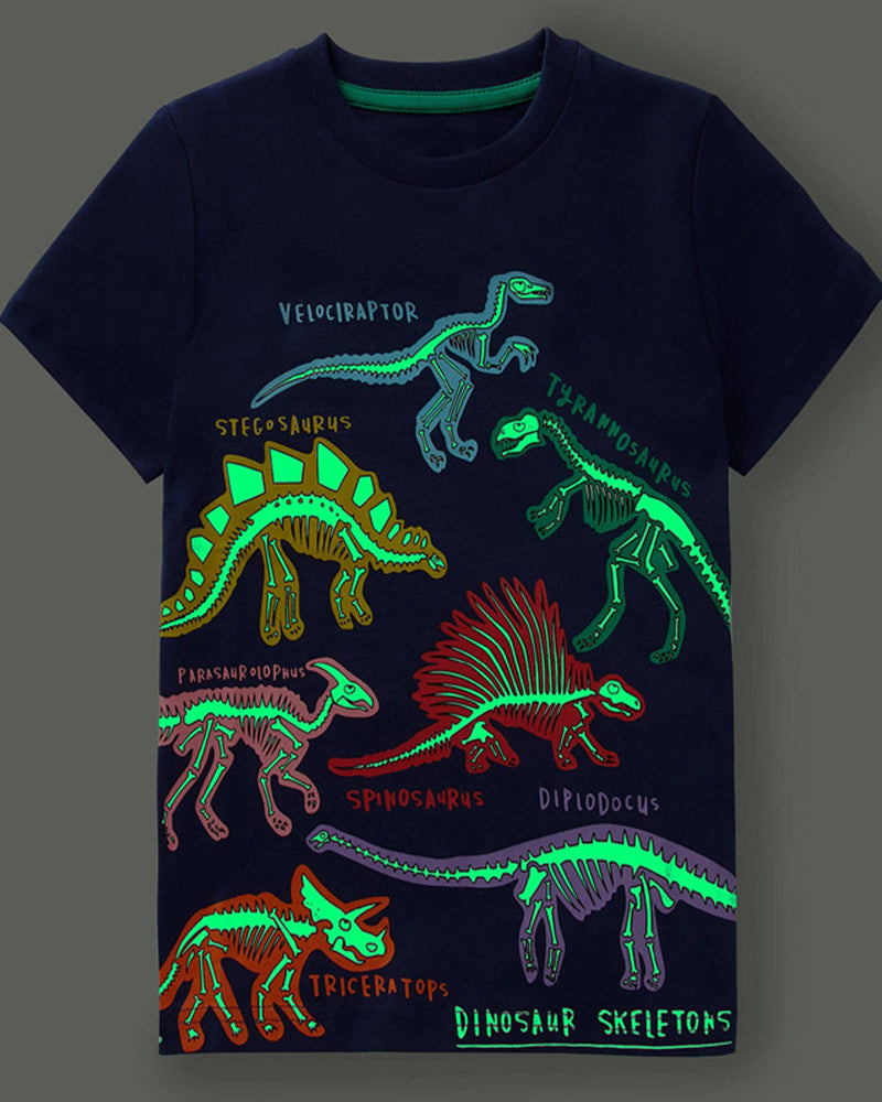 Modefest- Leuchtendes Kinder-T-Shirt mit Dinosaurier-Aufdruck