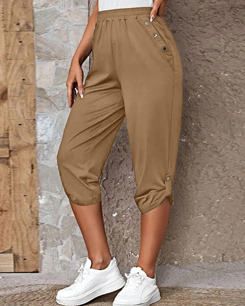 Modefest- Einfarbige Hose mit elastischem Bund