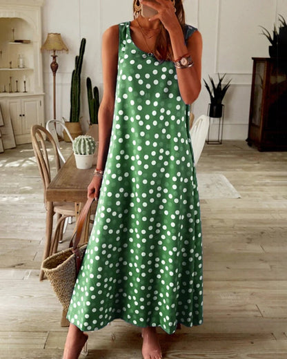 Modefest- Schlupfkleid mit Polka-Dot-Print Grün