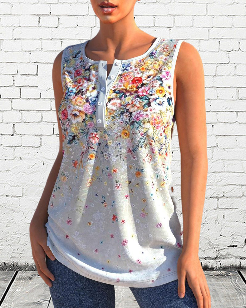 Modefest- Lässiges Tanktop mit floralem Print