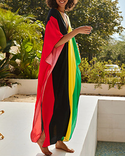 Vestido de playa holgado con estampado.