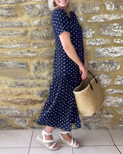 Modefest- Lässiges, temperamentvolles polka-dot-kleid