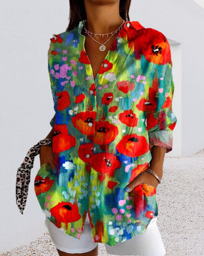 Temperamental, colorful printed shirt