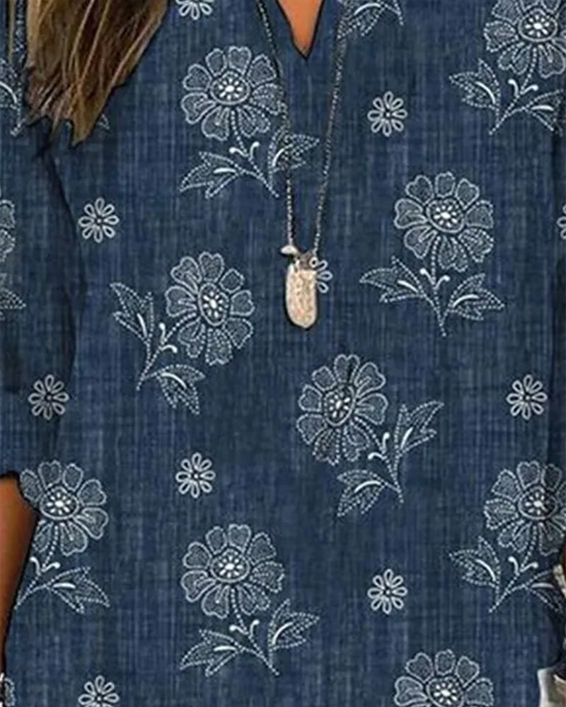Modefest- Lässige bluse mit blumendruck