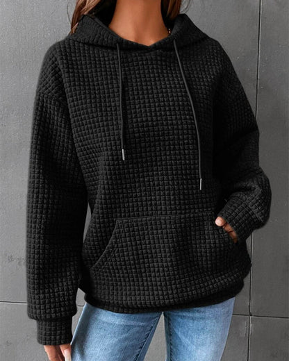 Modefest- Einfarbiges kapuzen-sweatshirt mit taschen Schwarz