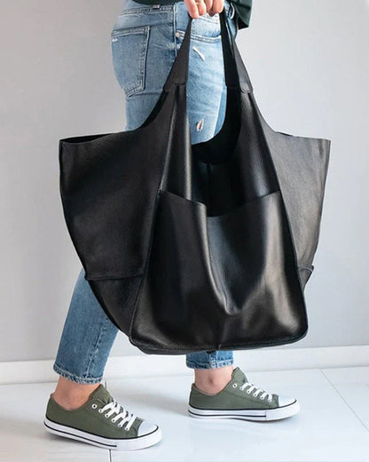 Modefest- Lederhandtaschen mit großem Fassungsvermögen für Damen Schwarz