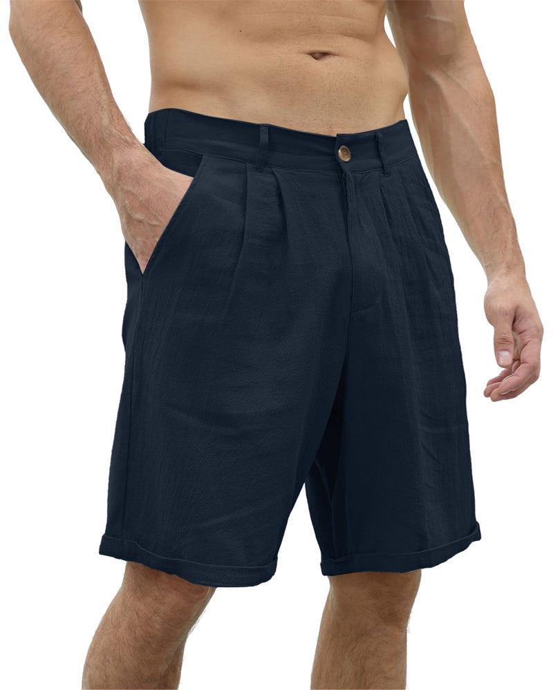 Modefest- Lässige Strandshorts für Herren mit Knopf Marineblau