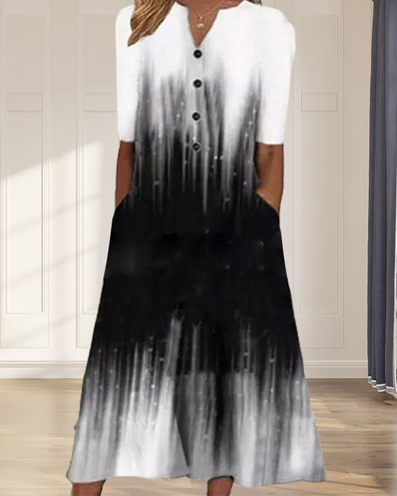 Modefest- Pulloverkleid mit Farbenfrohem Druck Weiß