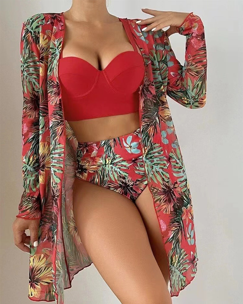 Modefest- Bedruckter dreiteiliger Bikini