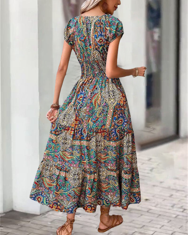 Modefest- Elegantes Kleid mit Vintage-Print