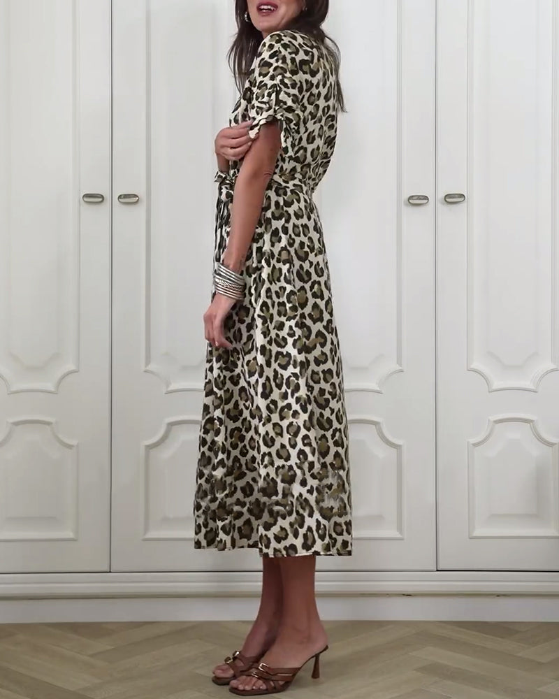 Modefest- Slim-fit-kleid mit leopardenmuster